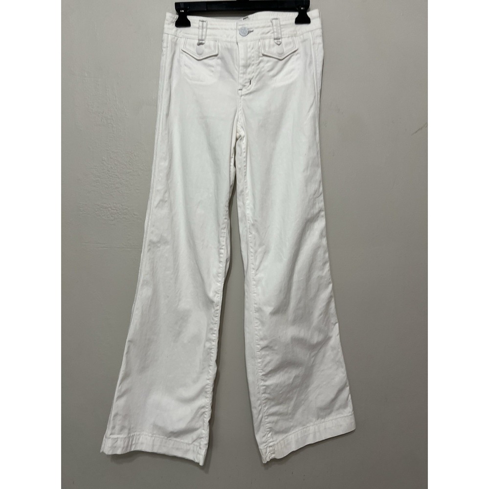 Juicy Couture White Wide Leg Cotton Y2K Pants Button Fly Womens 2 NWT Low Rise